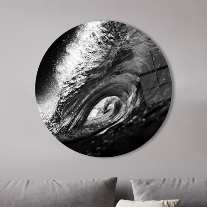 Black and White Printing Glass Wall Art