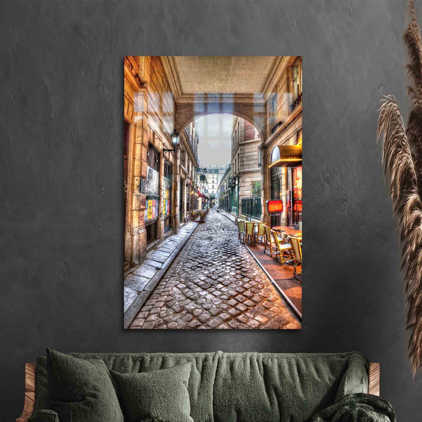 Paris Travel Rue Saint-andre Glass Wall Art
