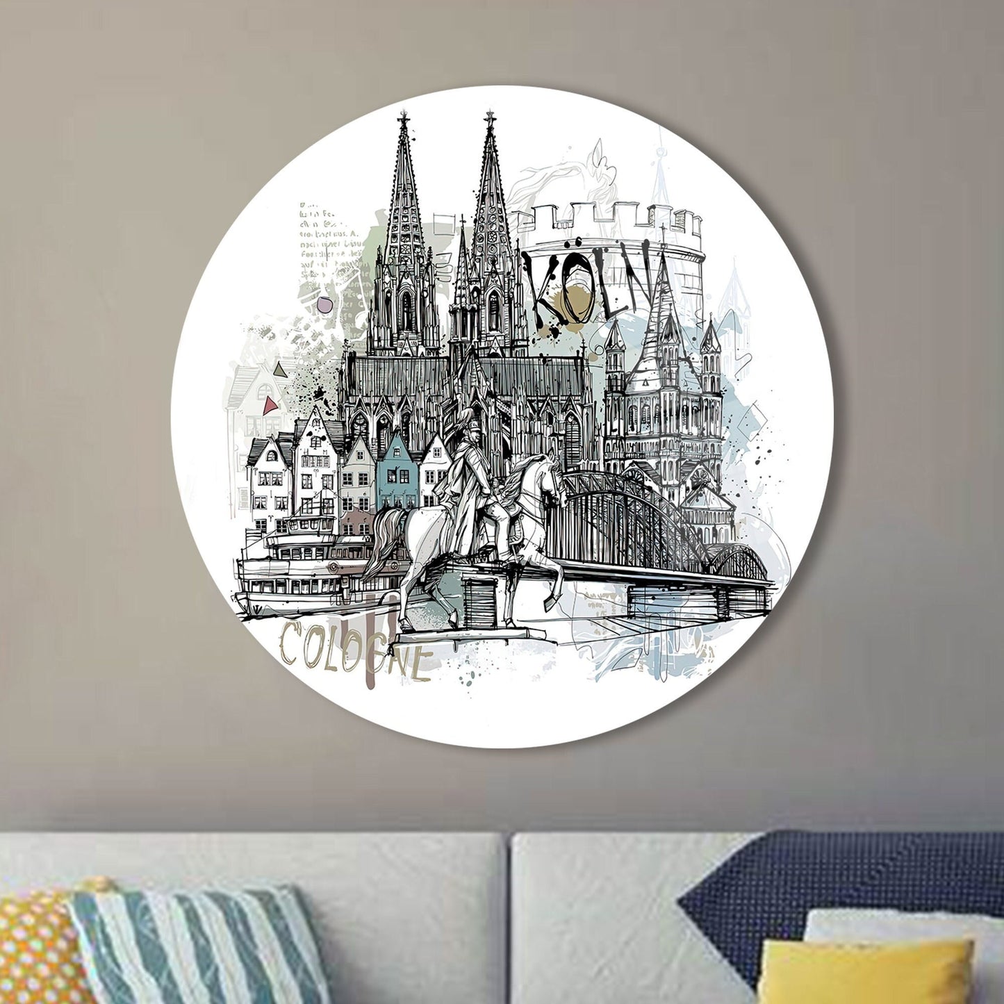 Cityscape Koln Landscape Glass Wall Art