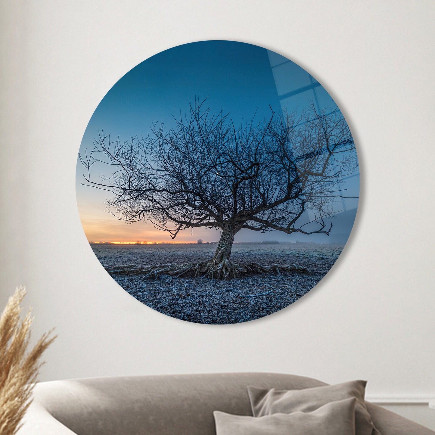 Sunset Tree Glass Wall Art