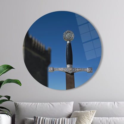 Merlin Landscape Sword Glass Wall Art