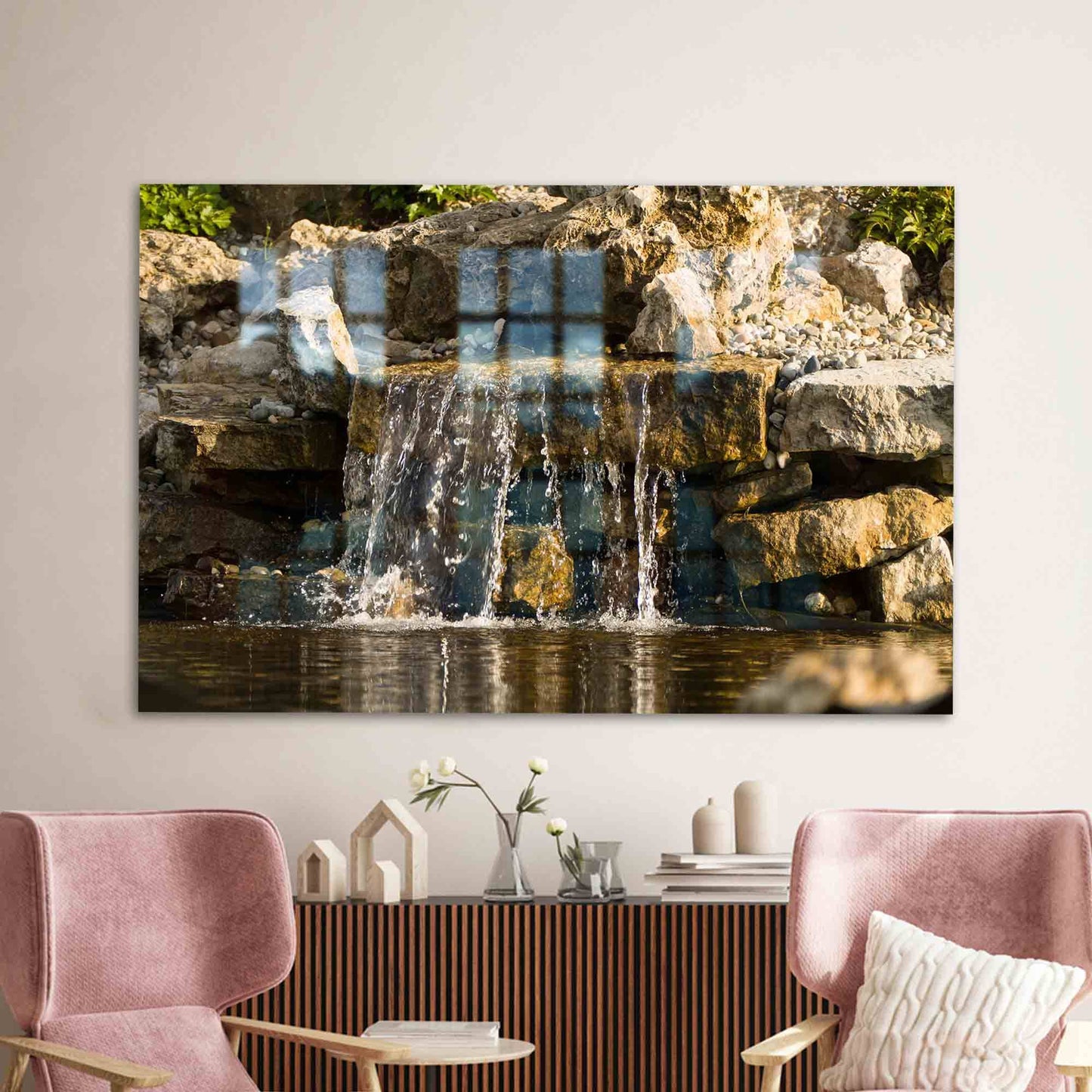 Nature Landscape Waterfall Glass Wall Art