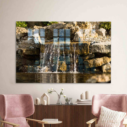 Nature Landscape Waterfall Glass Wall Art