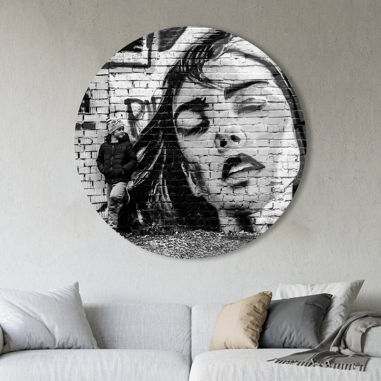 Woman Portrait Graffiti Girl Glass Wall Art