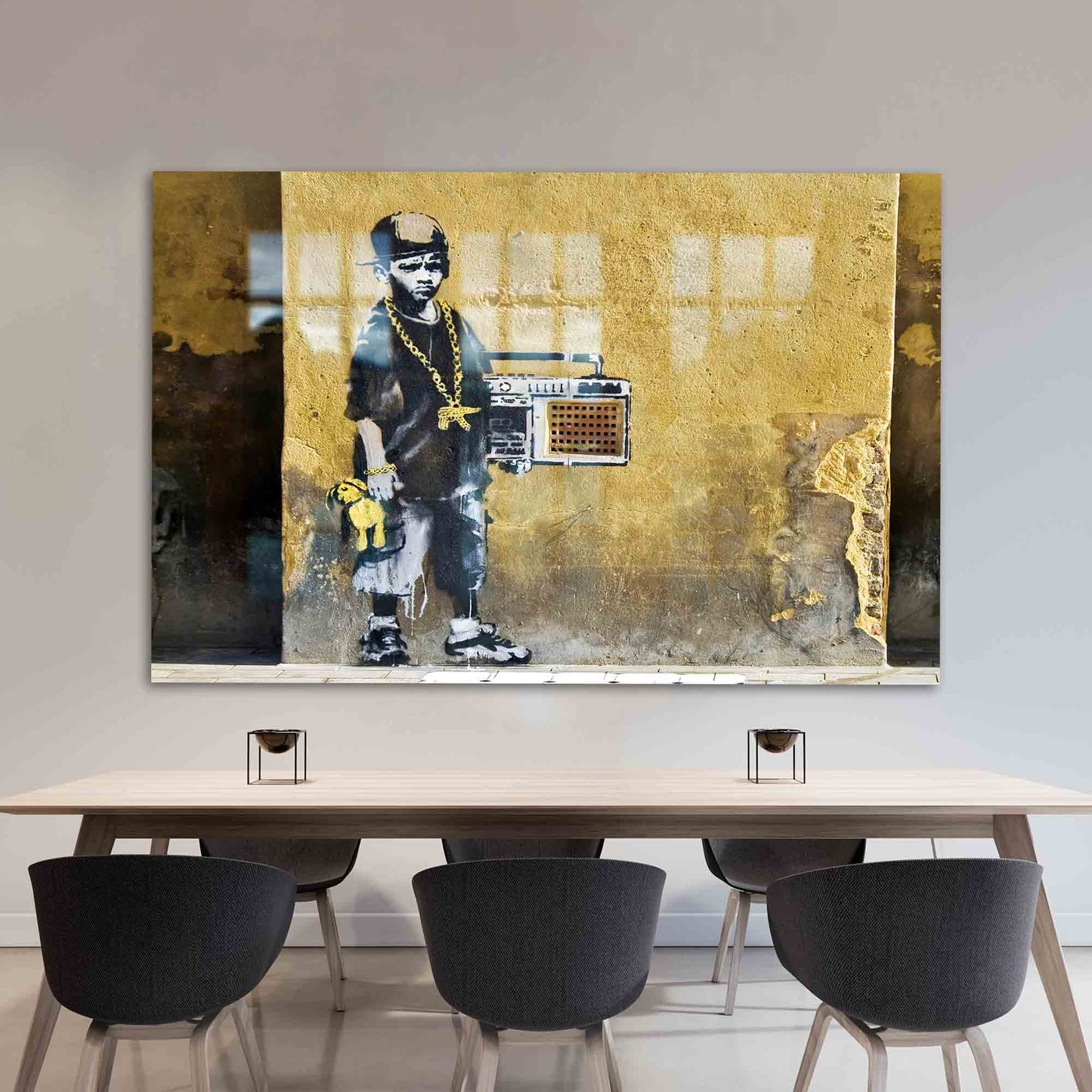Banksy Boy Glass Wall Art