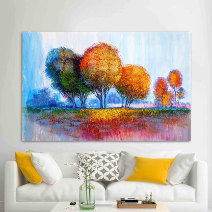 Autumn Forest Abstract Glass Wall Art