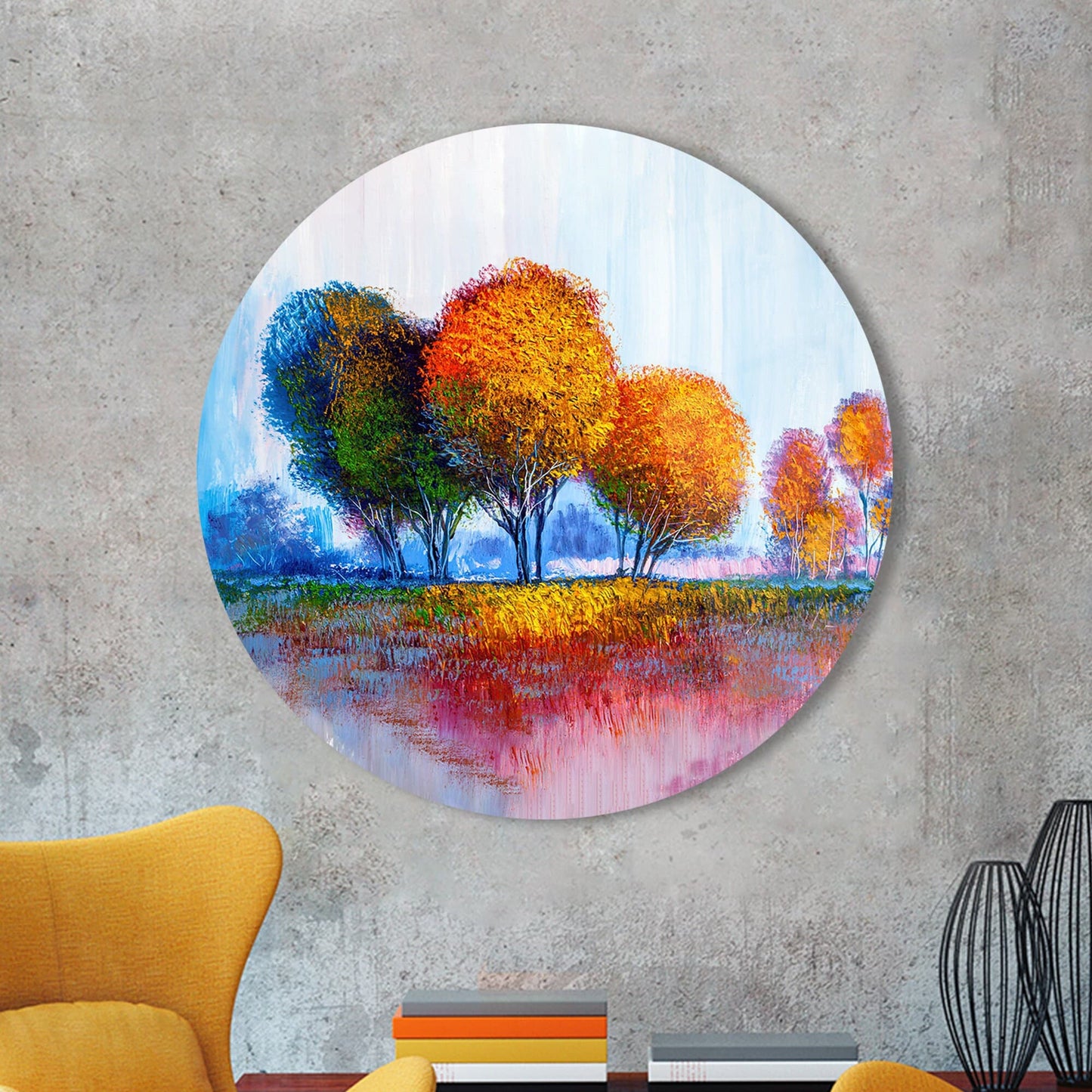 Autumn Forest Abstract Glass Wall Art