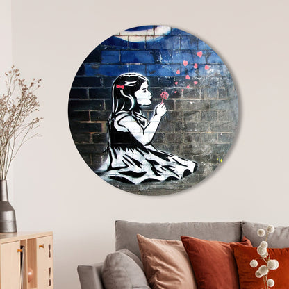 Banksy Abstract Graffiti Design Glass Wall Art