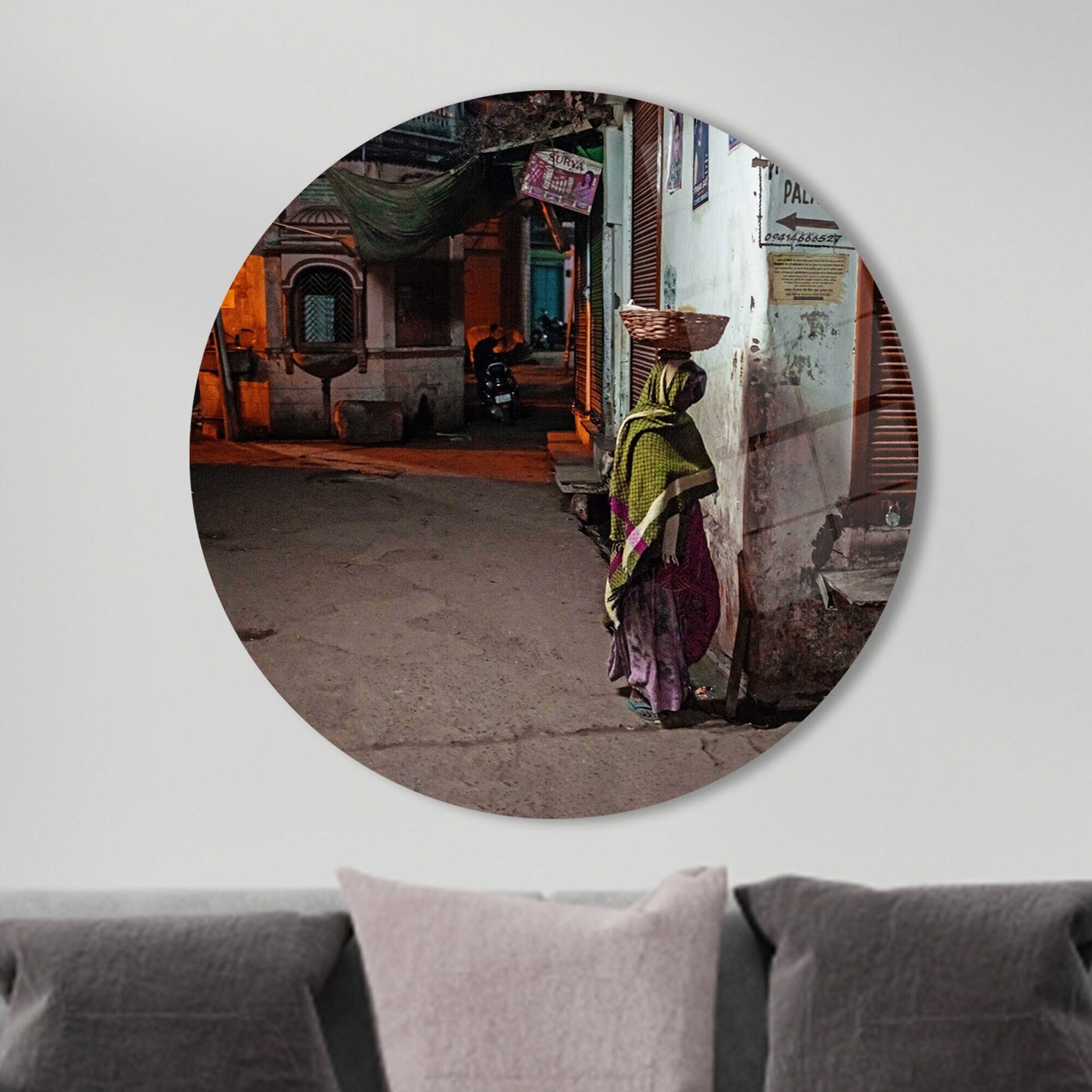 India Alley Glass Wall Art