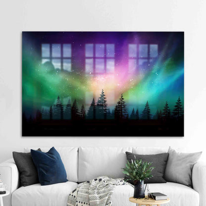 Nature Northern Lights Glass Wall Art