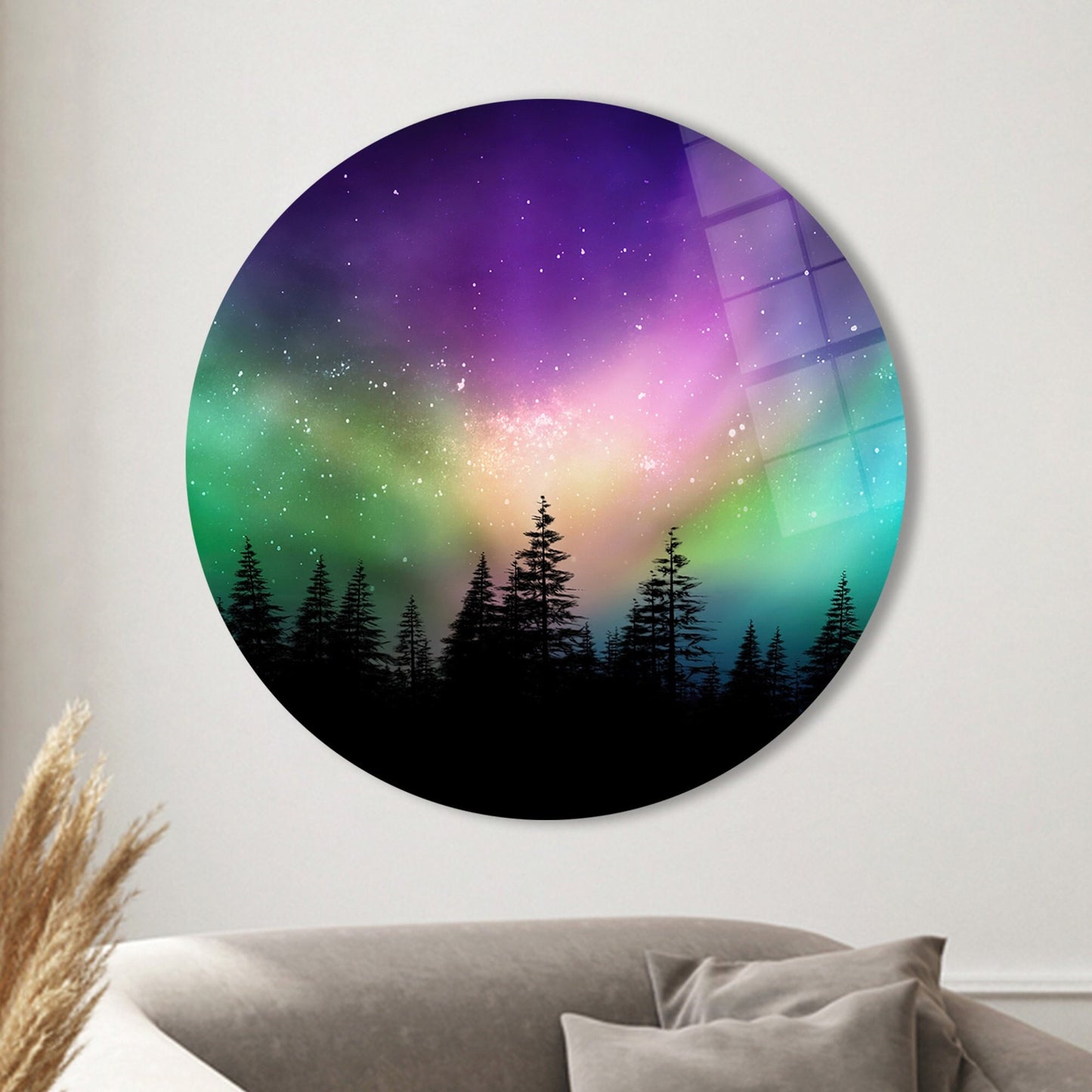 Nature Northern Lights Glass Wall Art