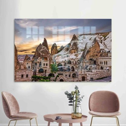 Cappadoccia Landscape Winter Glass Wall Art