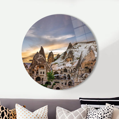 Cappadoccia Landscape Winter Glass Wall Art