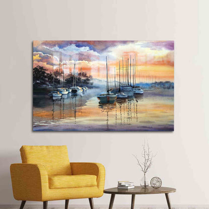 Nature Landscape Soft Tones Glass Wall Art