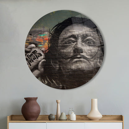 Salvador Dali Graffiti Painting Glass Wall Art