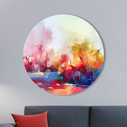 Abstract Forest Nature-inspired Glass Wall Art