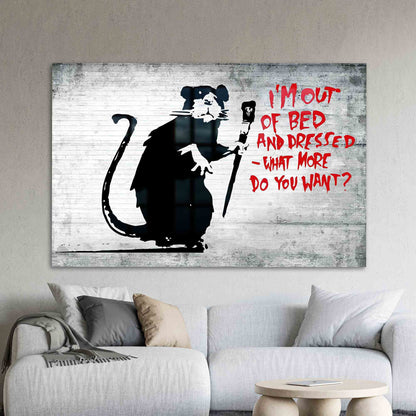 Mouse Graffiti Street Glass Wall Art