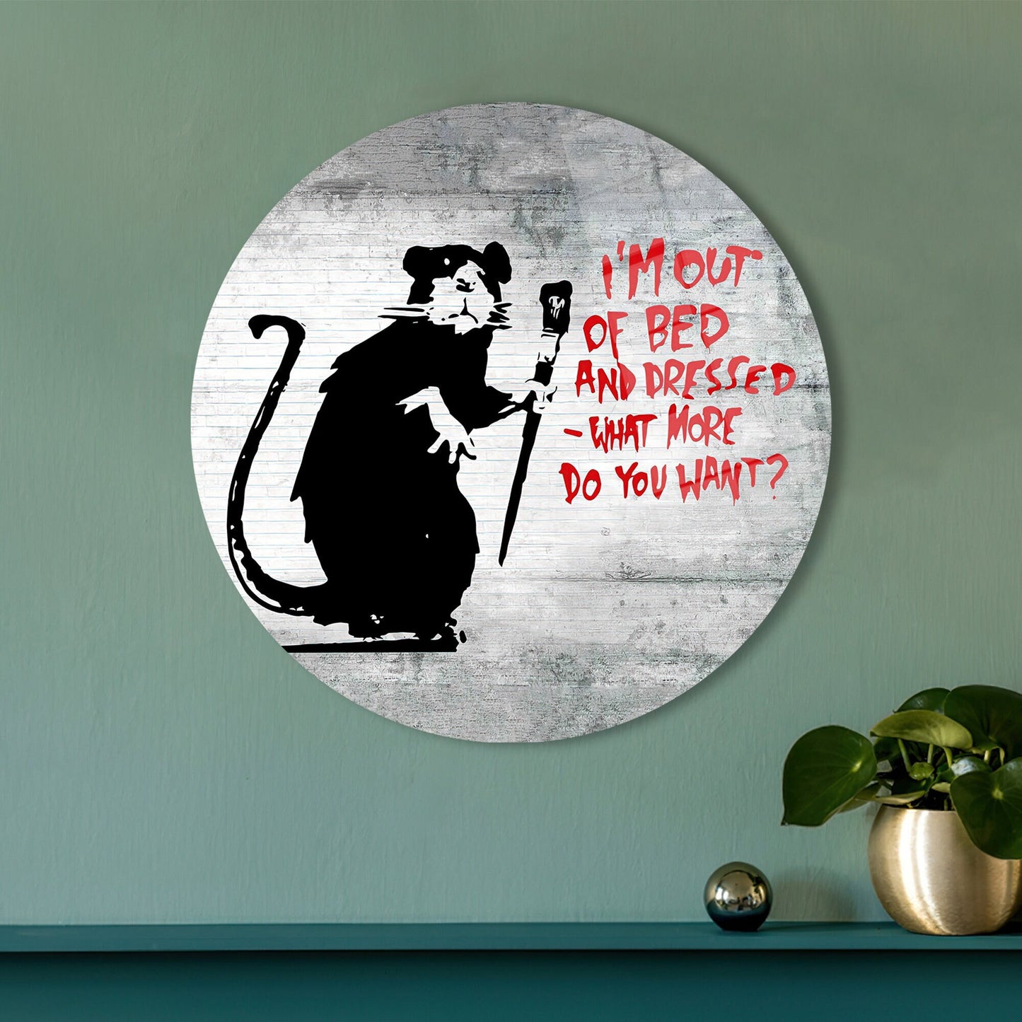 Mouse Graffiti Street Glass Wall Art