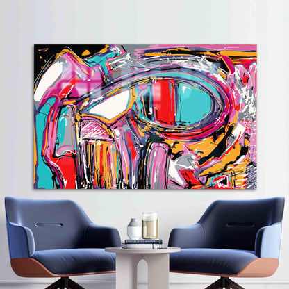 Abstract Colorful Glass Wall Art
