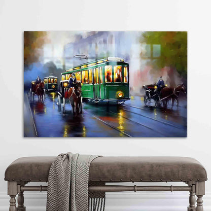 Old Tram Street Glass Wall Art