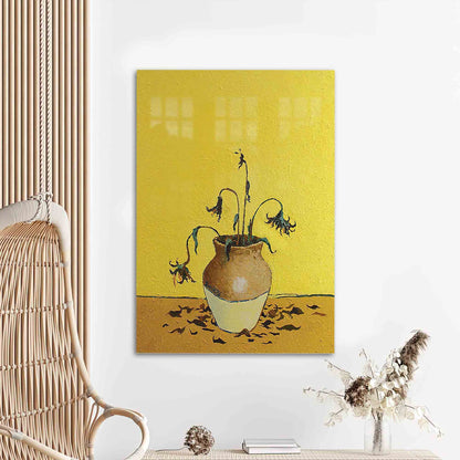 Graffiti Banksy Sunflower Painting Glass Wall Art