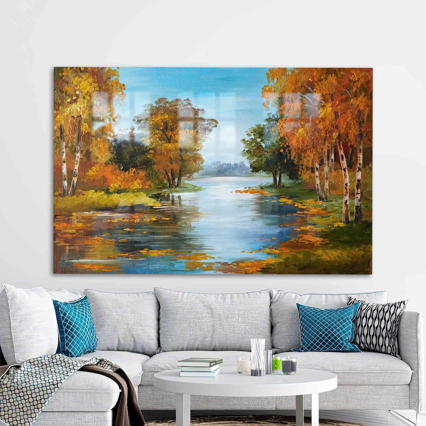 Autumn Landscape Glass Wall Art