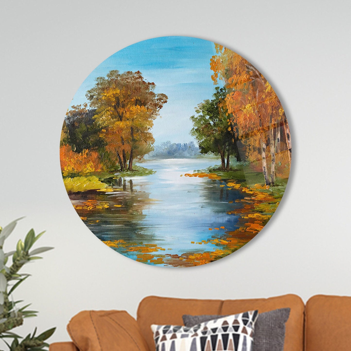 Autumn Landscape Glass Wall Art