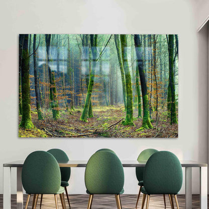 Green Jungle Forest Trees Glass Wall Art
