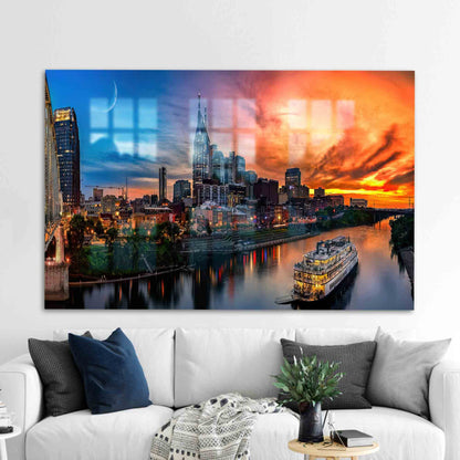 Moon Landscape Glass Wall Art