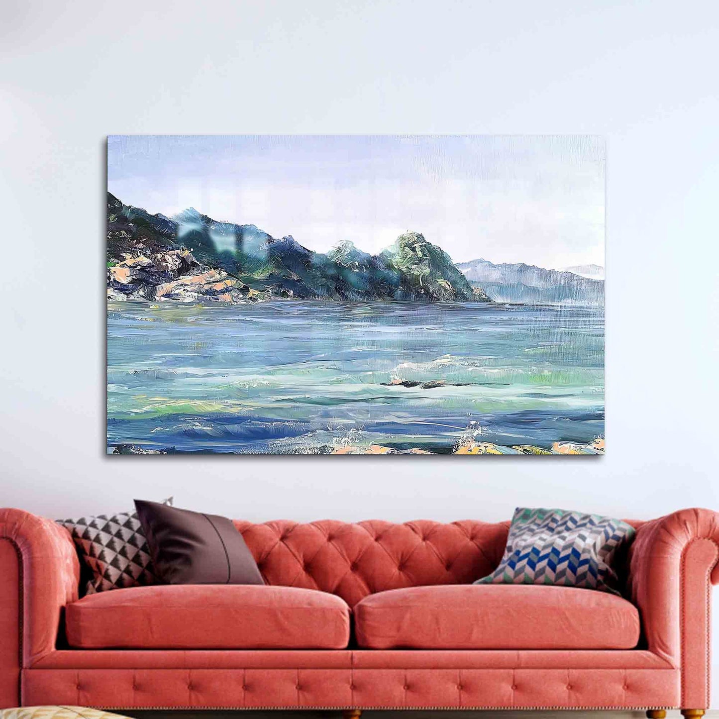 Abstract Sea Landscape Glass Wall Decor - Stunning Seascape Glass Art