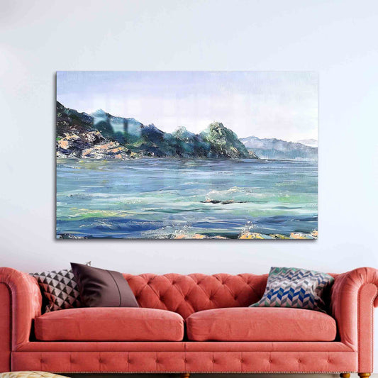 Abstract Sea Landscape Glass Wall Decor - Stunning Seascape Glass Art