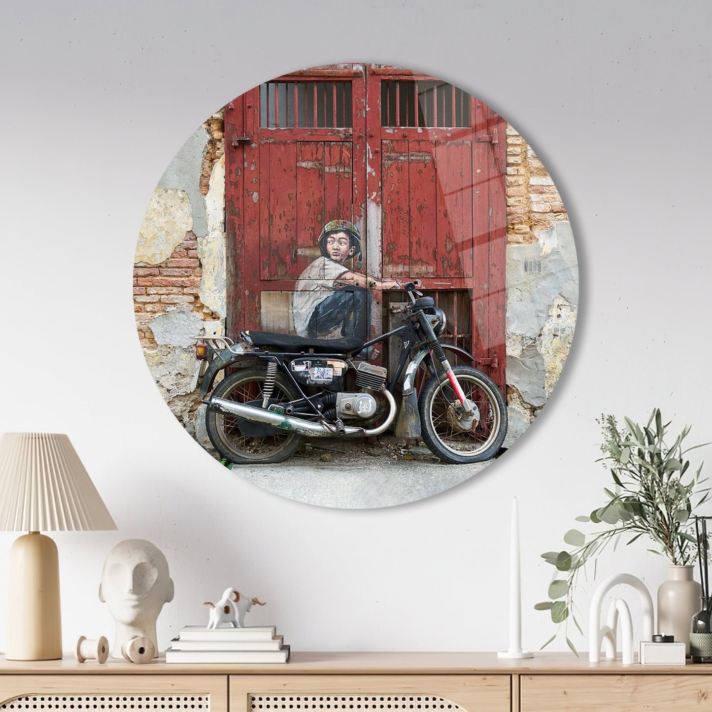 Children Bicycle Abstract Penang Glass Wall Art