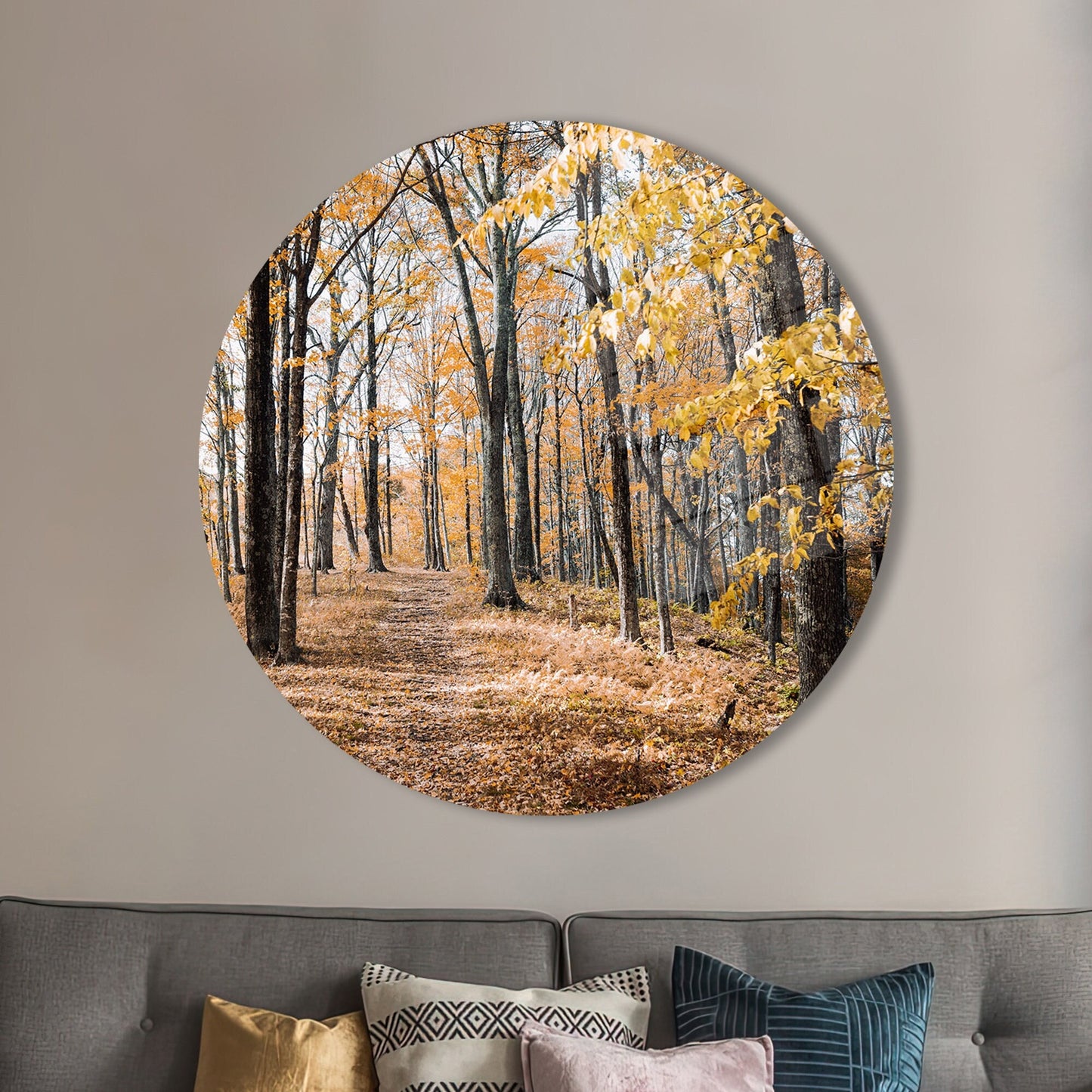 Autumn Leaves Tree Forest Glass Wall Art