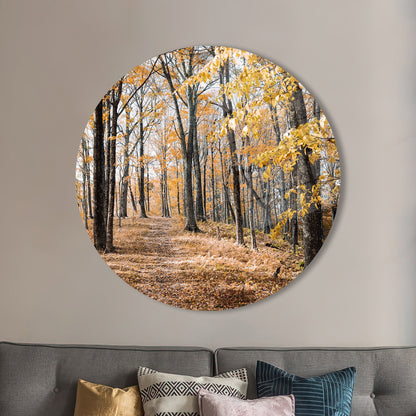 Autumn Leaves Tree Forest Glass Wall Art