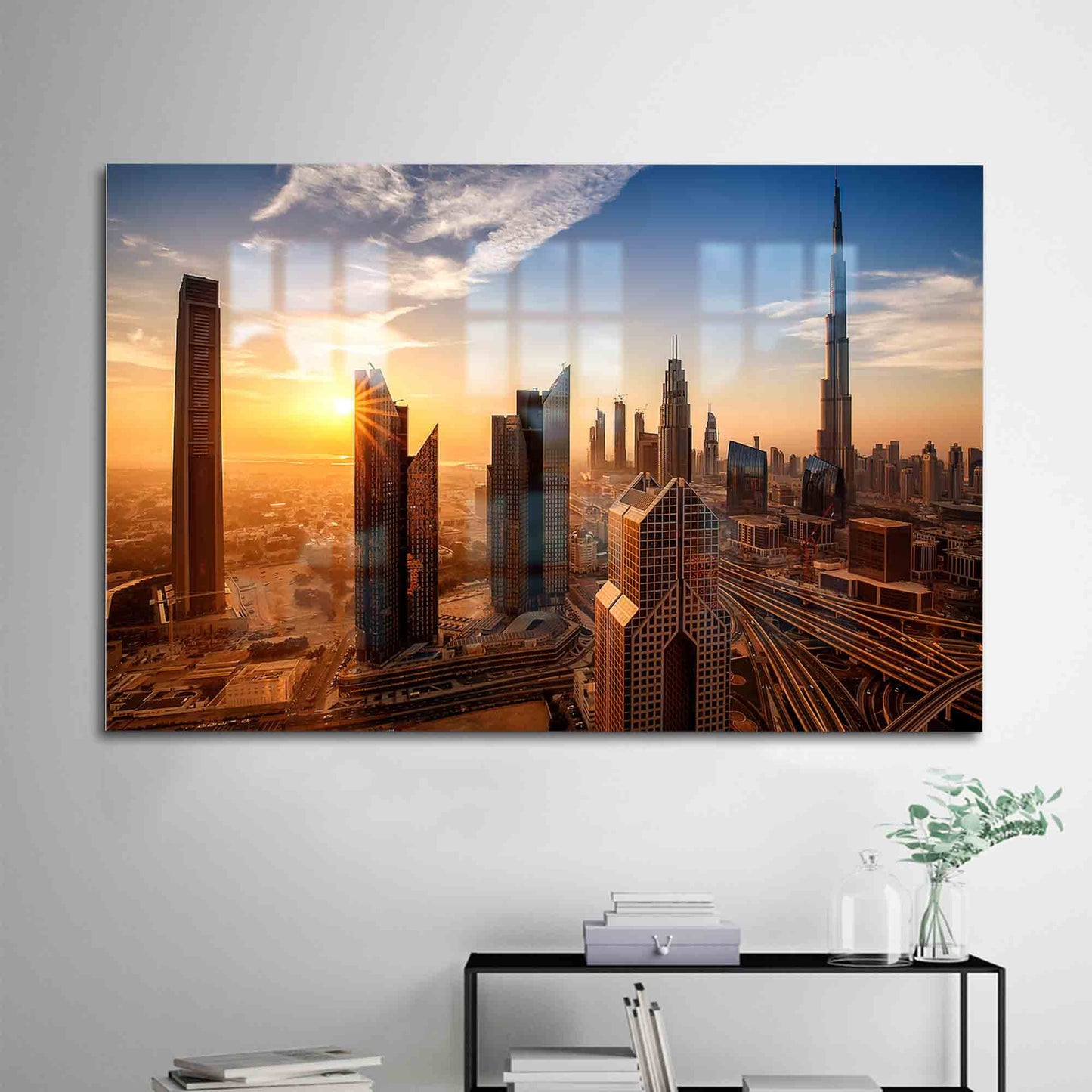 Sunset Landscape Stunning Glass Wall Art