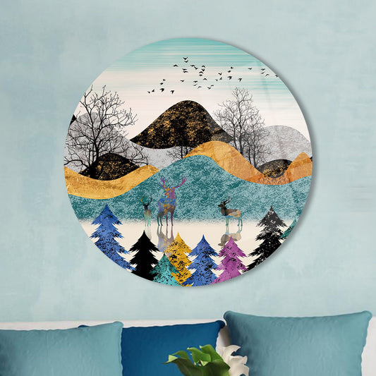 Abstract Forest Glass Wall Decor - Elegant Glass Art for Modern Spaces