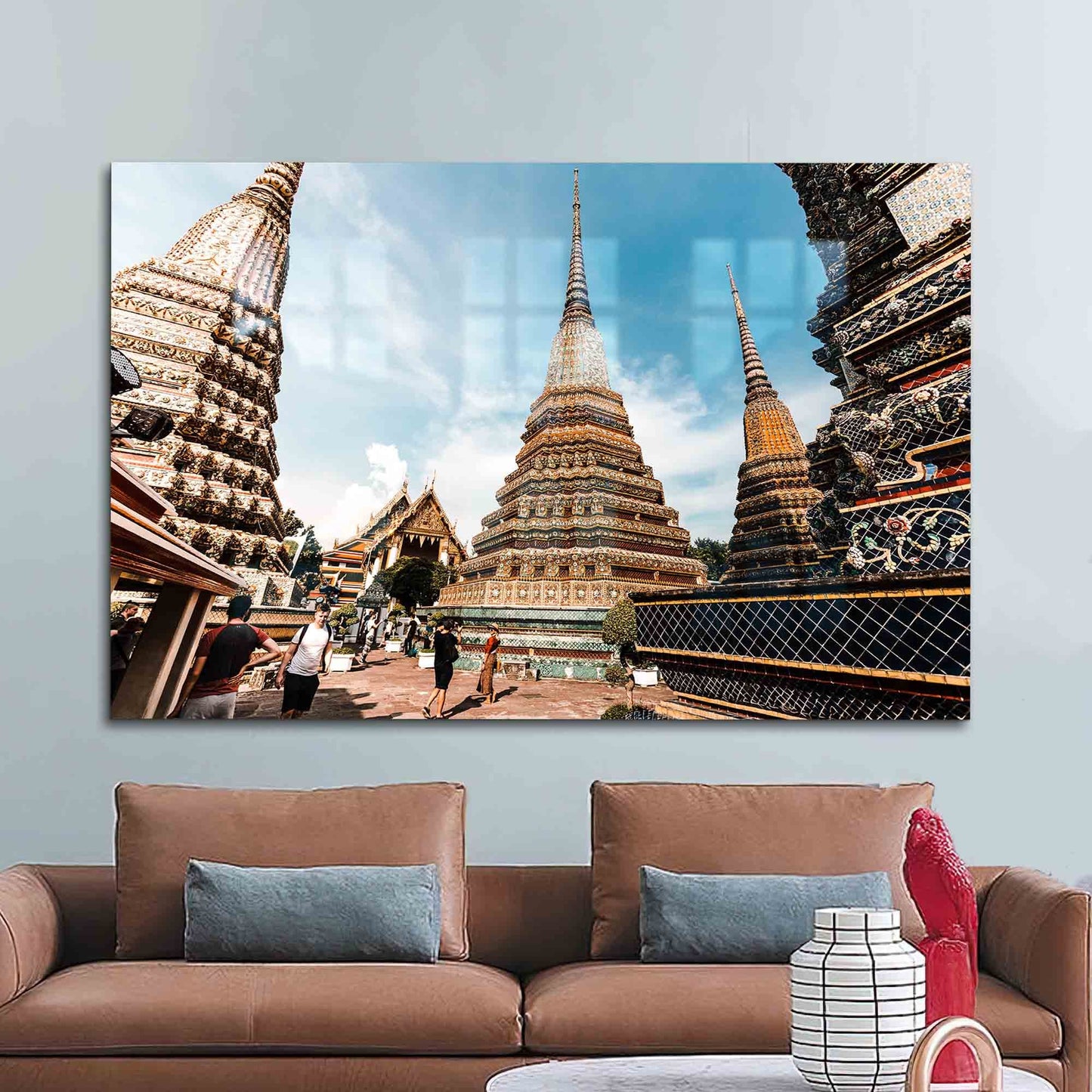 Chiang Mai Buddhist Temple Glass Wall Art