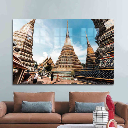 Chiang Mai Buddhist Temple Glass Wall Art