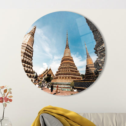 Chiang Mai Buddhist Temple Glass Wall Art