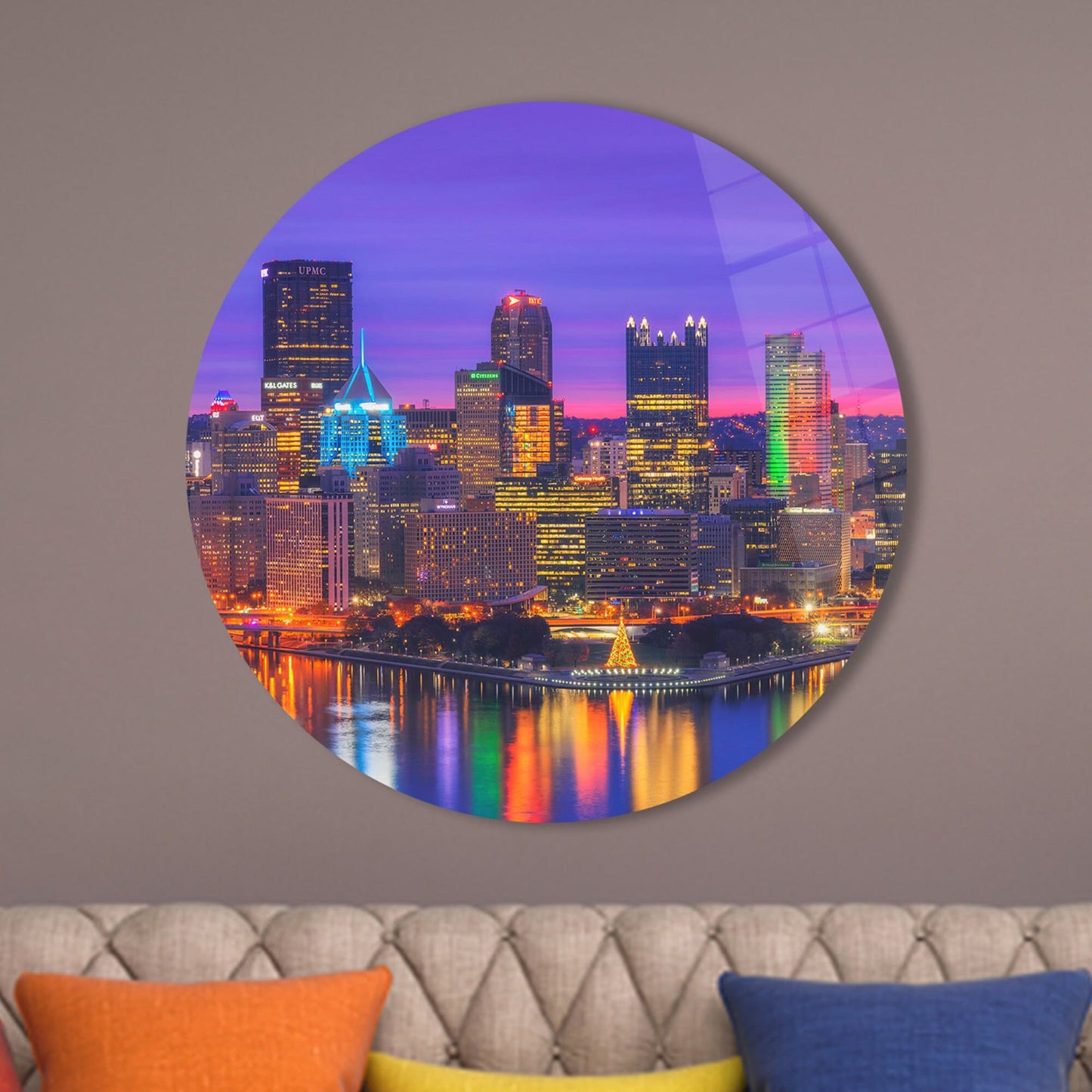 Pittsburgh Skyline North Shore Glass Wall Art