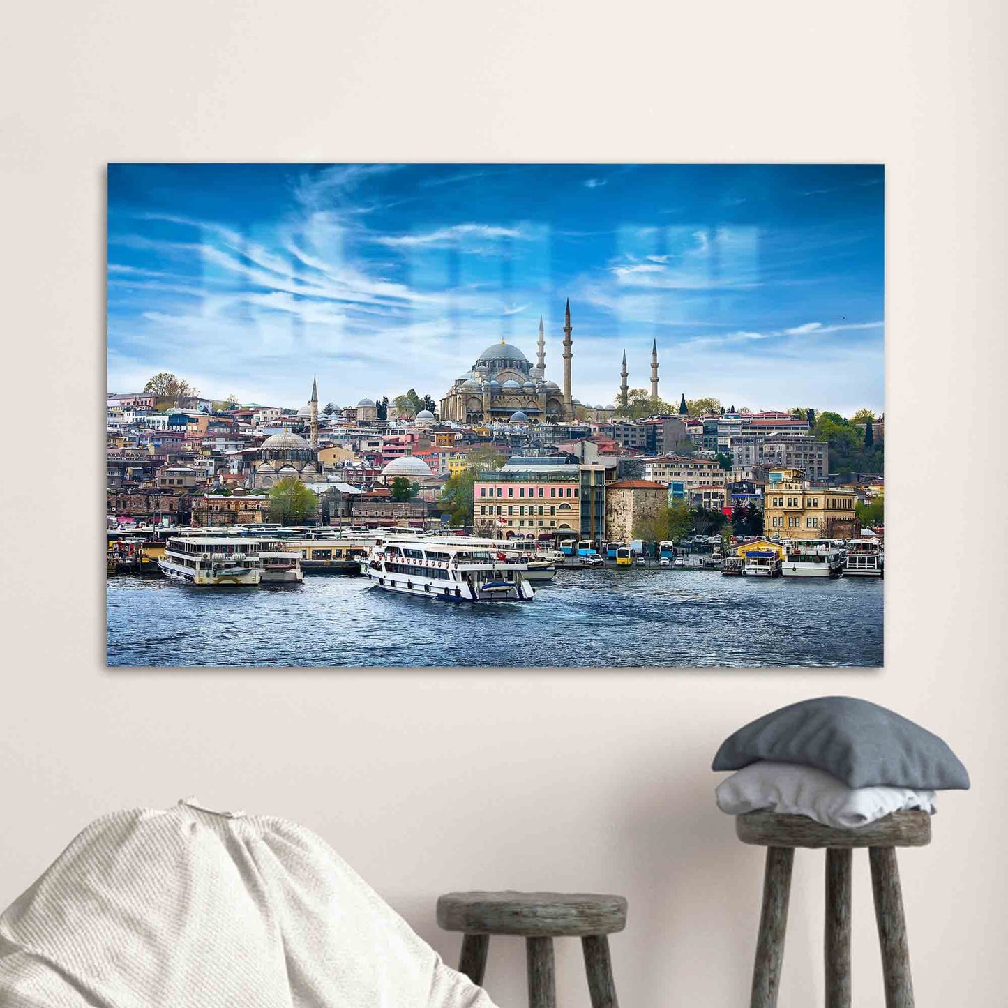 Authentic Suleymaniye Mosque Turkey Glass Wall Art