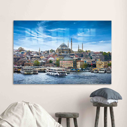 Authentic Suleymaniye Mosque Turkey Glass Wall Art