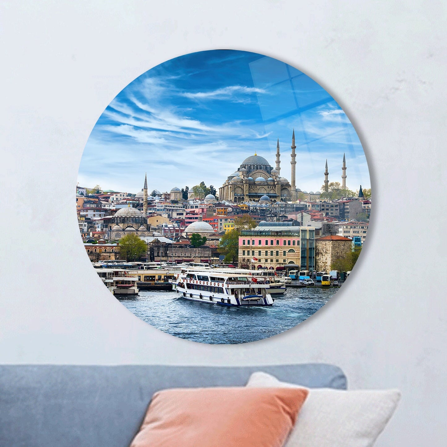 Authentic Suleymaniye Mosque Turkey Glass Wall Art