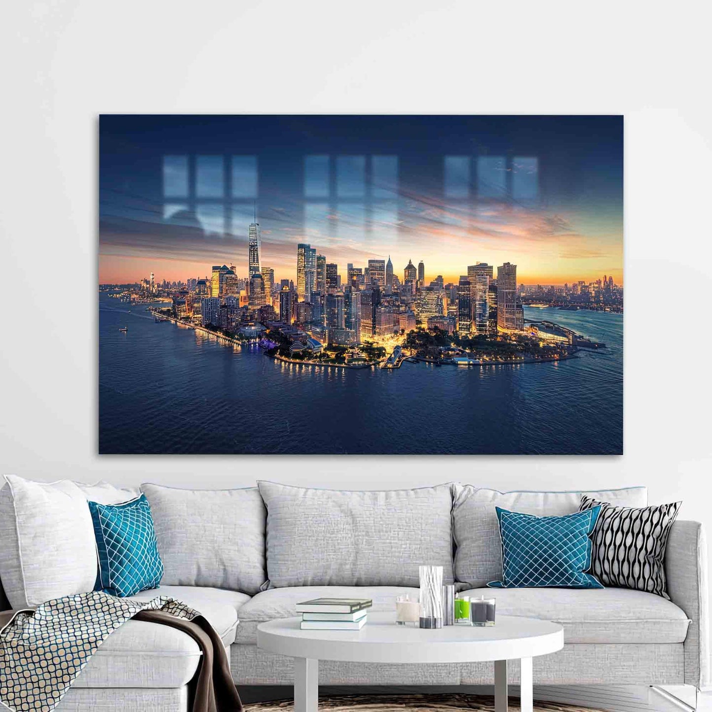 Cityscape Skyline Glass Wall Art