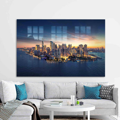 Cityscape Skyline Glass Wall Art