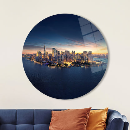 Cityscape Skyline Glass Wall Art