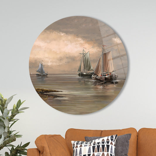Vintage Tempered Glass Art: Sea Lover Gift Wall Decoration