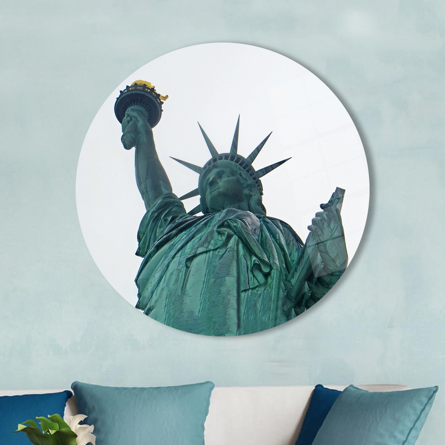Statue Liberty Glass Wall Art