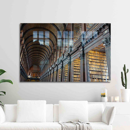 Librarians Library Books Landscape Glass Wall Art