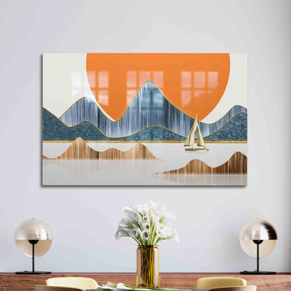 Abstract Landscape Clear Glass Wall Art